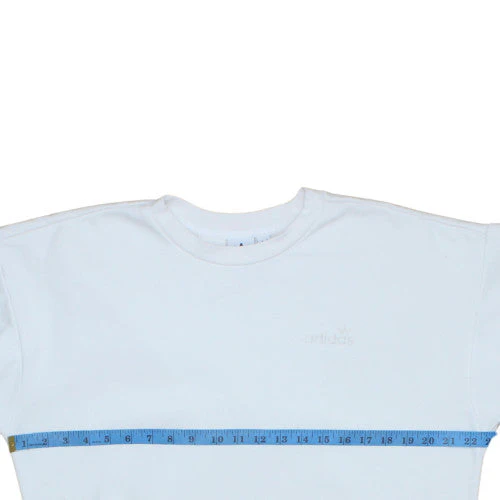 Adidas Women White Crew Neck Pullover Sweatshirt Size 10 - Image 2