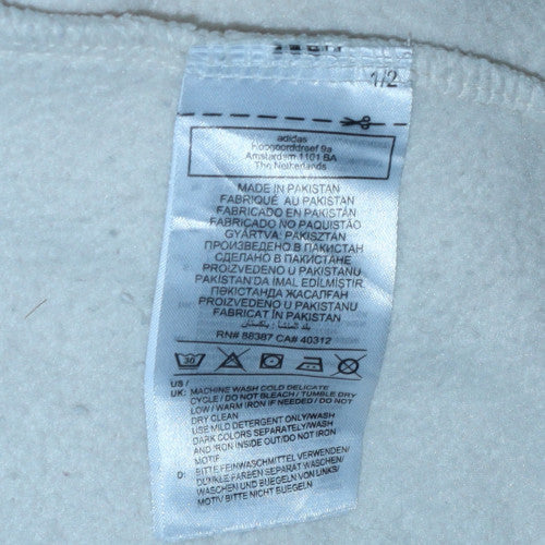 Adidas Women White Crew Neck Pullover Sweatshirt Size 12 Classic Logo - Image 6