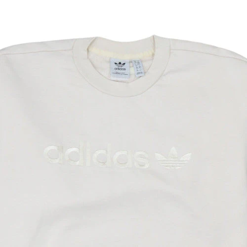 Adidas Women White Crew Neck Pullover Sweatshirt Size 12 Classic Logo - Image 8