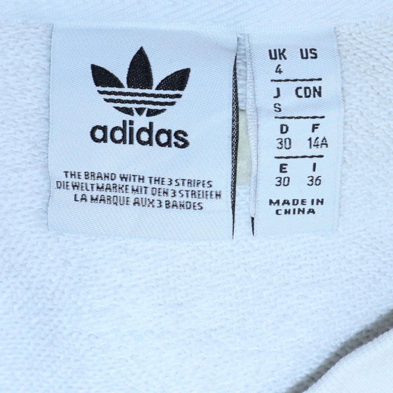 Adidas Women White Crew Neck Pullover Sweatshirt UK 4 Cotton Blend - Image 6
