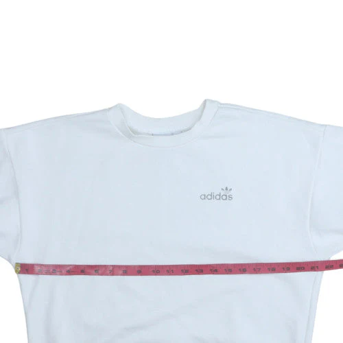 Adidas Women White Crew Neck Sweatshirt Size 8 Cotton Blend - Image 2