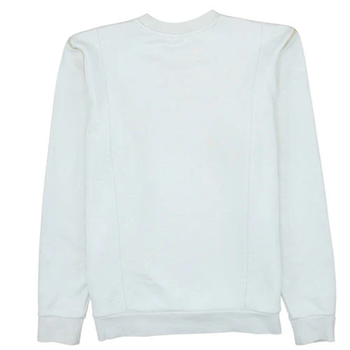 Adidas Women White Gold Logo Crew Neck Sweatshirt Size 10 - Image 4