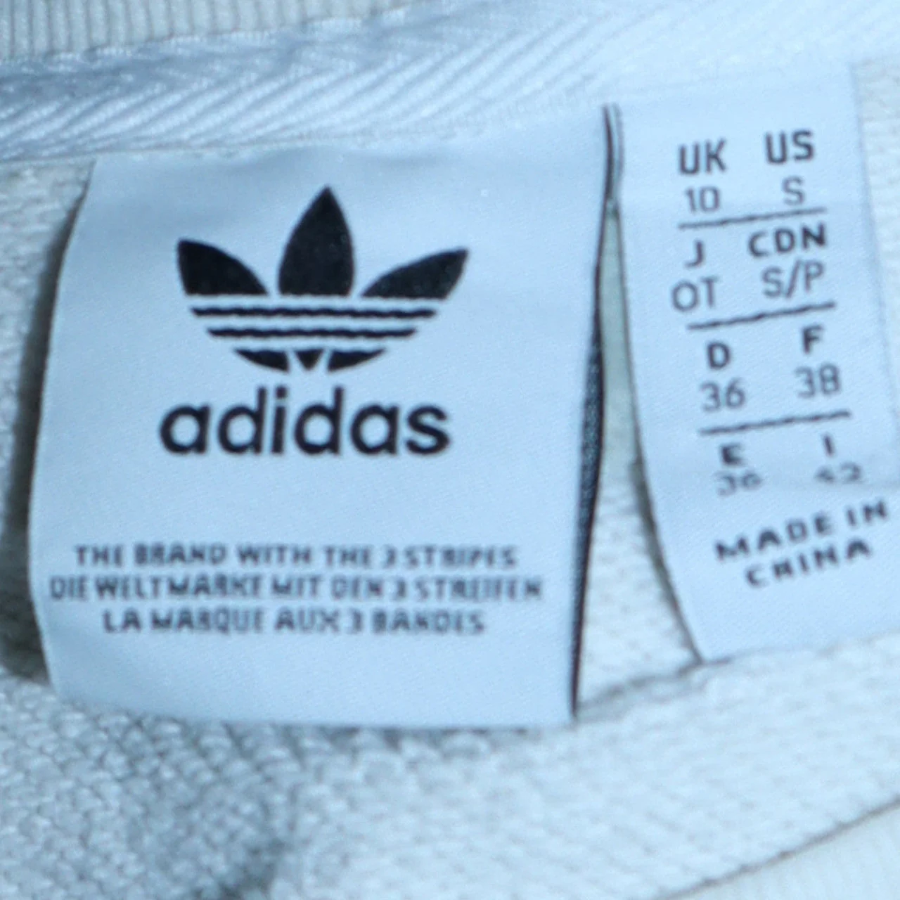 Adidas Women White Logo Crew Neck Pullover Sweatshirt Size 10 - Image 5