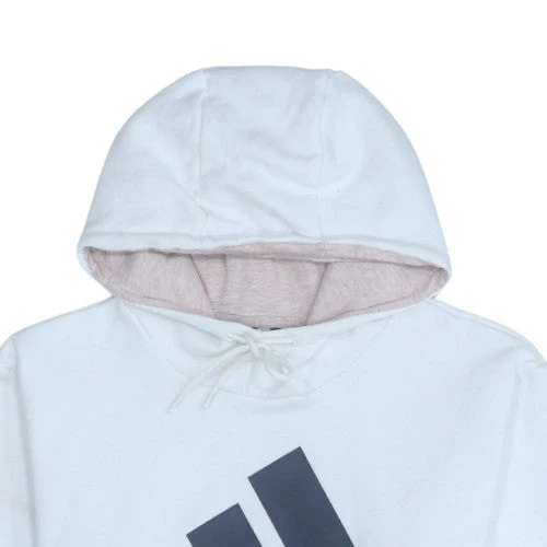Adidas Women White Pullover Hoodie with Logo Lined Cotton Blend Size M - Image 7