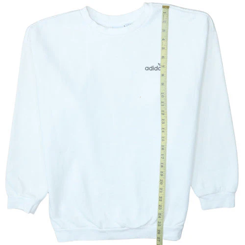 Adidas Women White Size 14 Crew Neck Pullover Sweatshirt - Image 3