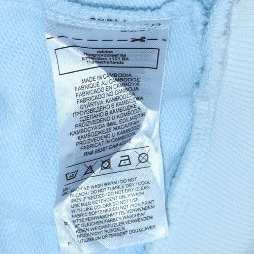 Adidas Women XS Blue Hooded Pullover Sweatshirt Logo Print - Image 5