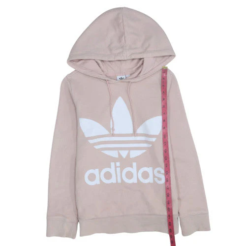 Adidas Womens Beige Hooded Pullover Sweatshirt Size 8 UK - Image 3