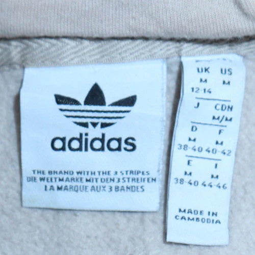 Adidas Womens Beige Hoodie 12-14 Pullover Cotton Blend Casual - Image 5