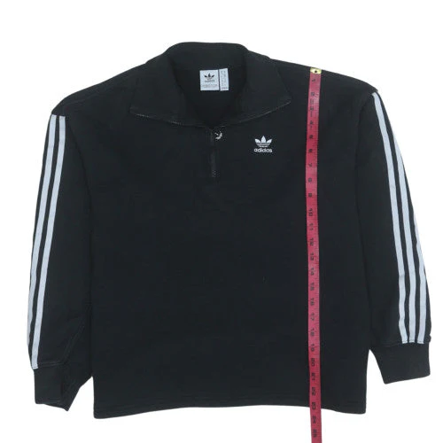 Adidas Womens Black 1/4 Zip Sweatshirt Size 10 Cotton Blend - Image 3