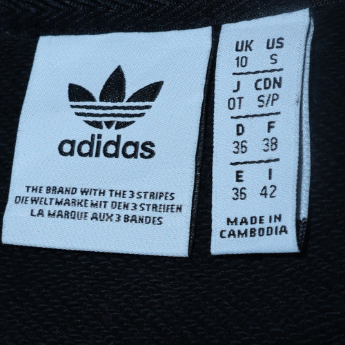 Adidas Womens Black 1/4 Zip Sweatshirt Size 10 Cotton Blend - Image 5