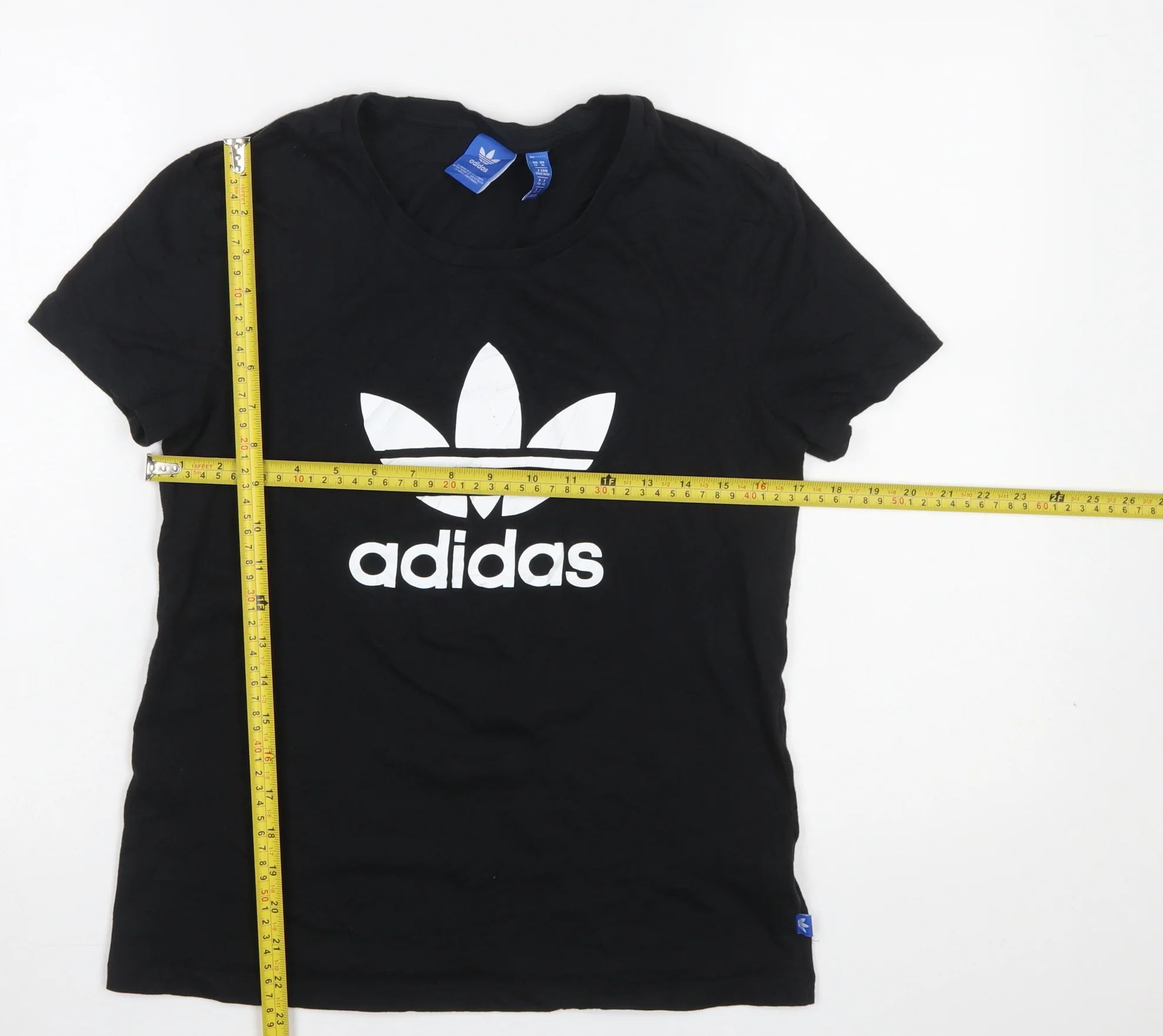 Adidas Womens Black Cotton Short Sleeve Logo T-Shirt Size 10 - Image 2