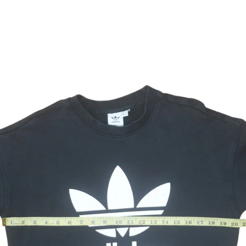Adidas Womens Black Crew Neck Pullover Sweatshirt Size 10 - Image 2