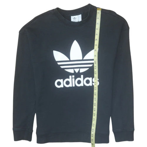 Adidas Womens Black Crew Neck Pullover Sweatshirt Size 10 - Image 3