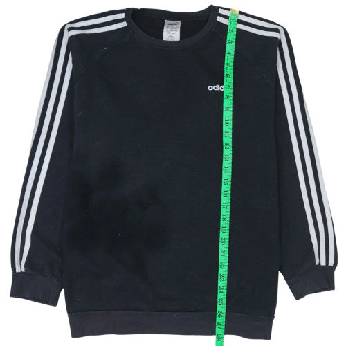 Adidas Womens Black Crew Neck Pullover Sweatshirt Size 12-14 - Image 3