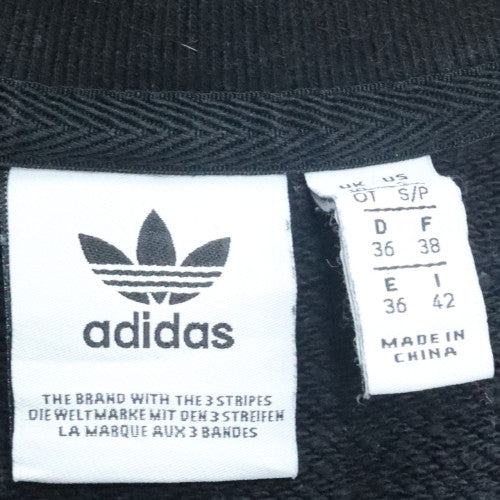 Adidas Womens Black Crew Neck Pullover Sweatshirt Size 8 Classic Logo - Image 3