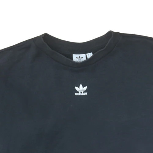 Adidas Womens Black Crew Neck Pullover Sweatshirt Size 8 Classic Logo - Image 6