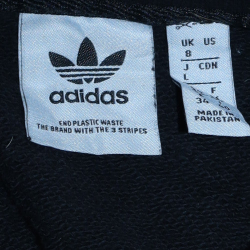 Adidas Womens Black Crew Neck Pullover Sweatshirt Size 8 Logo Print - Image 5