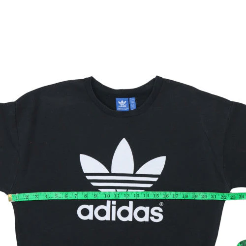 Adidas Womens Black Crew Neck Sweatshirt Size 8 Logo Print Pullover - Image 2