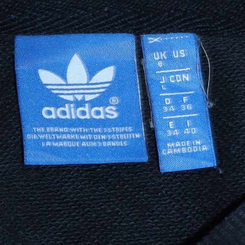 Adidas Womens Black Crew Neck Sweatshirt Size 8 Logo Print Pullover - Image 5