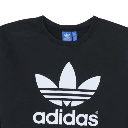 Adidas Womens Black Crew Neck Sweatshirt Size 8 Logo Print Pullover - Image 8