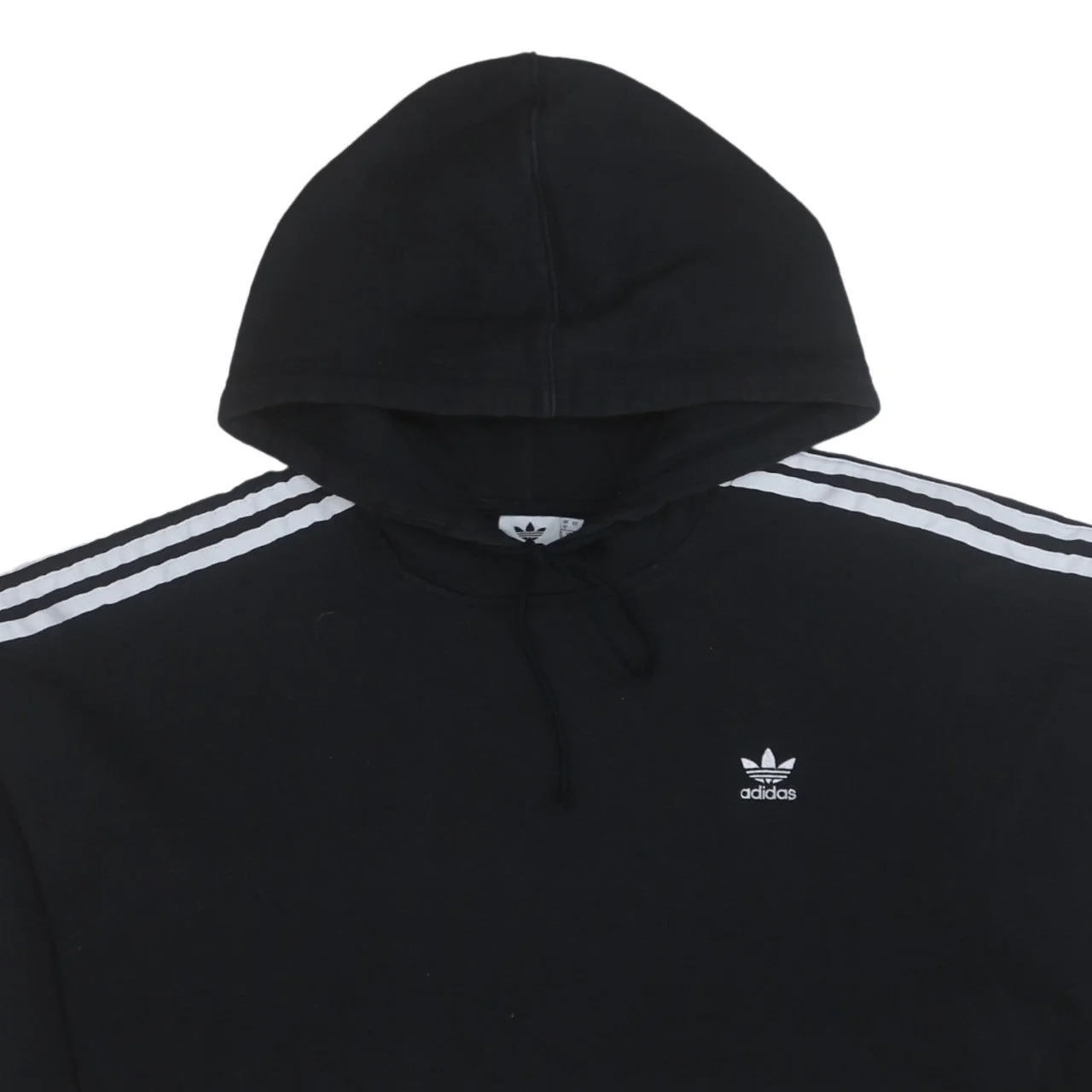 Adidas Womens Black Cropped Hoodie UK 12 Pullover Hooded Sweatshirt - Image 8