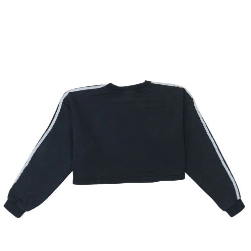 Adidas Women's Black Cropped Sweatshirt Size 4 Crew Neck Logo Style - Image 4