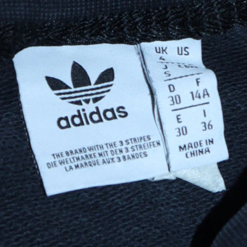 Adidas Women's Black Cropped Sweatshirt Size 4 Crew Neck Logo Style - Image 5
