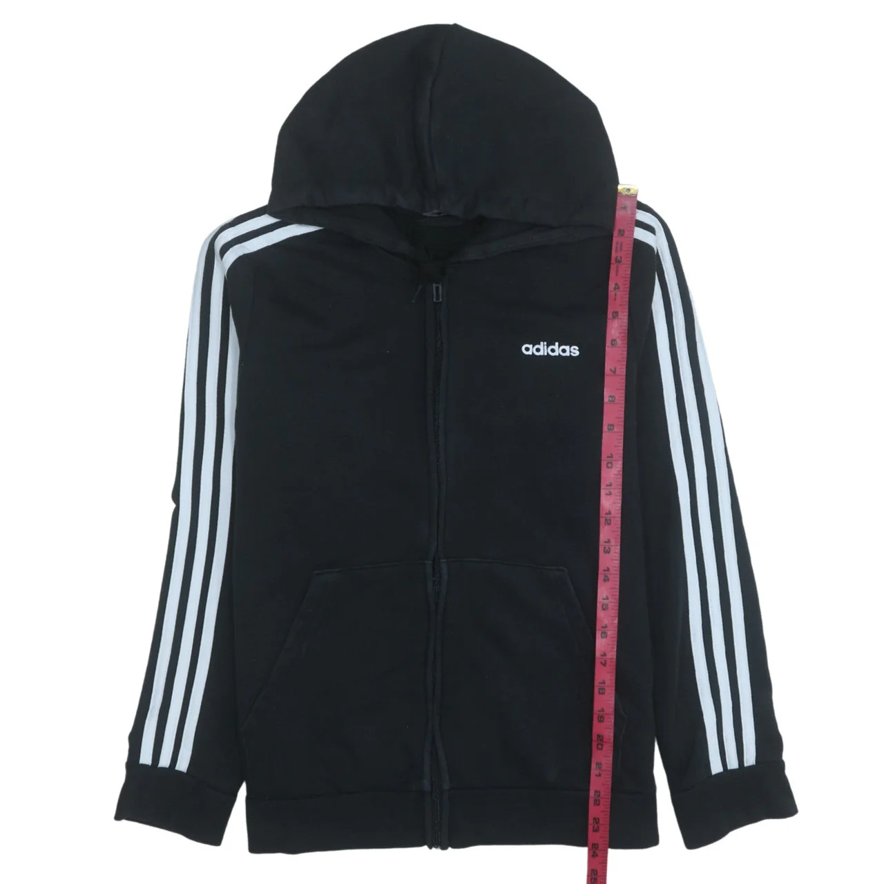 Adidas Womens Black Full Zip Hoodie L 16-18 Classic Sportswear - Image 3