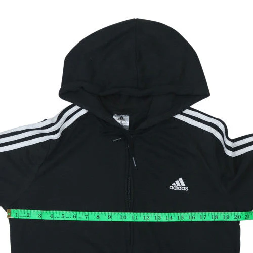 Adidas Womens Black Full Zip Hoodie L 16-18 Hooded Sweatshirt - Image 2