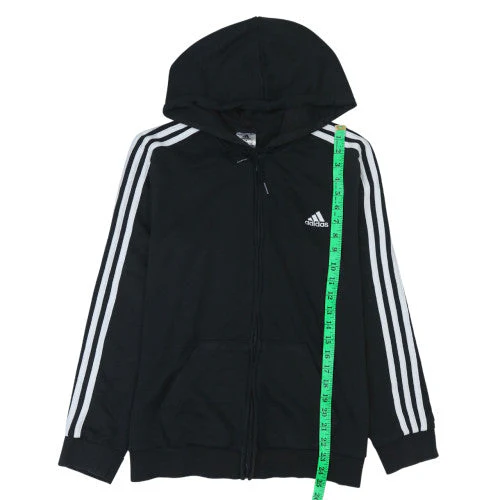Adidas Womens Black Full Zip Hoodie L 16-18 Hooded Sweatshirt - Image 3