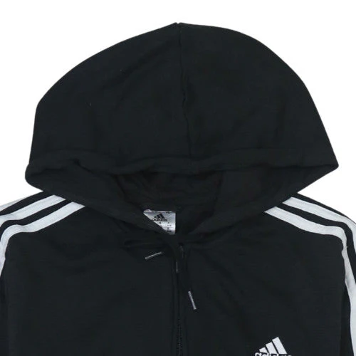 Adidas Womens Black Full Zip Hoodie L 16-18 Hooded Sweatshirt - Image 8
