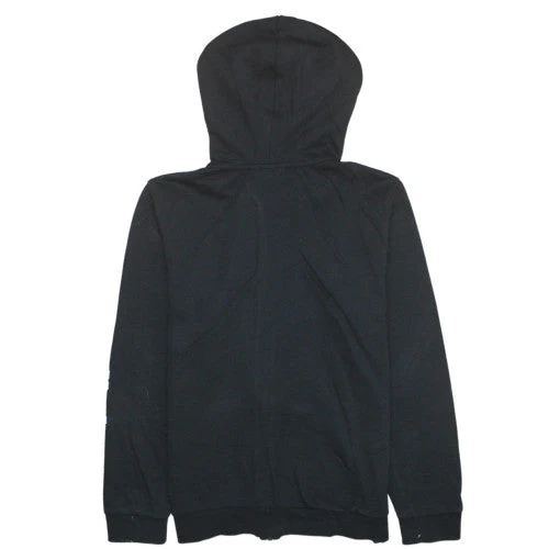 Adidas Women's Black Full Zip Hoodie L Logo Print Casual Sweatshirt - Image 3
