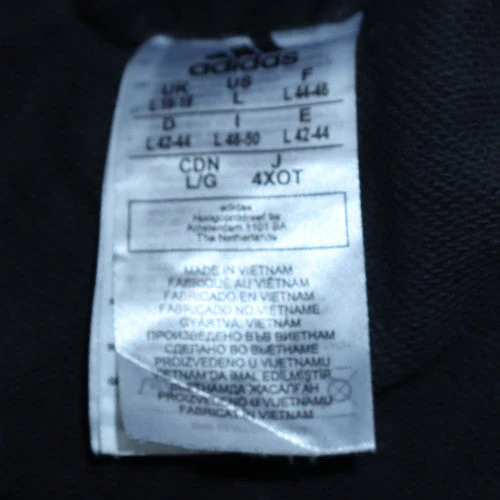 Adidas Women's Black Full Zip Hoodie L Logo Print Casual Sweatshirt - Image 4