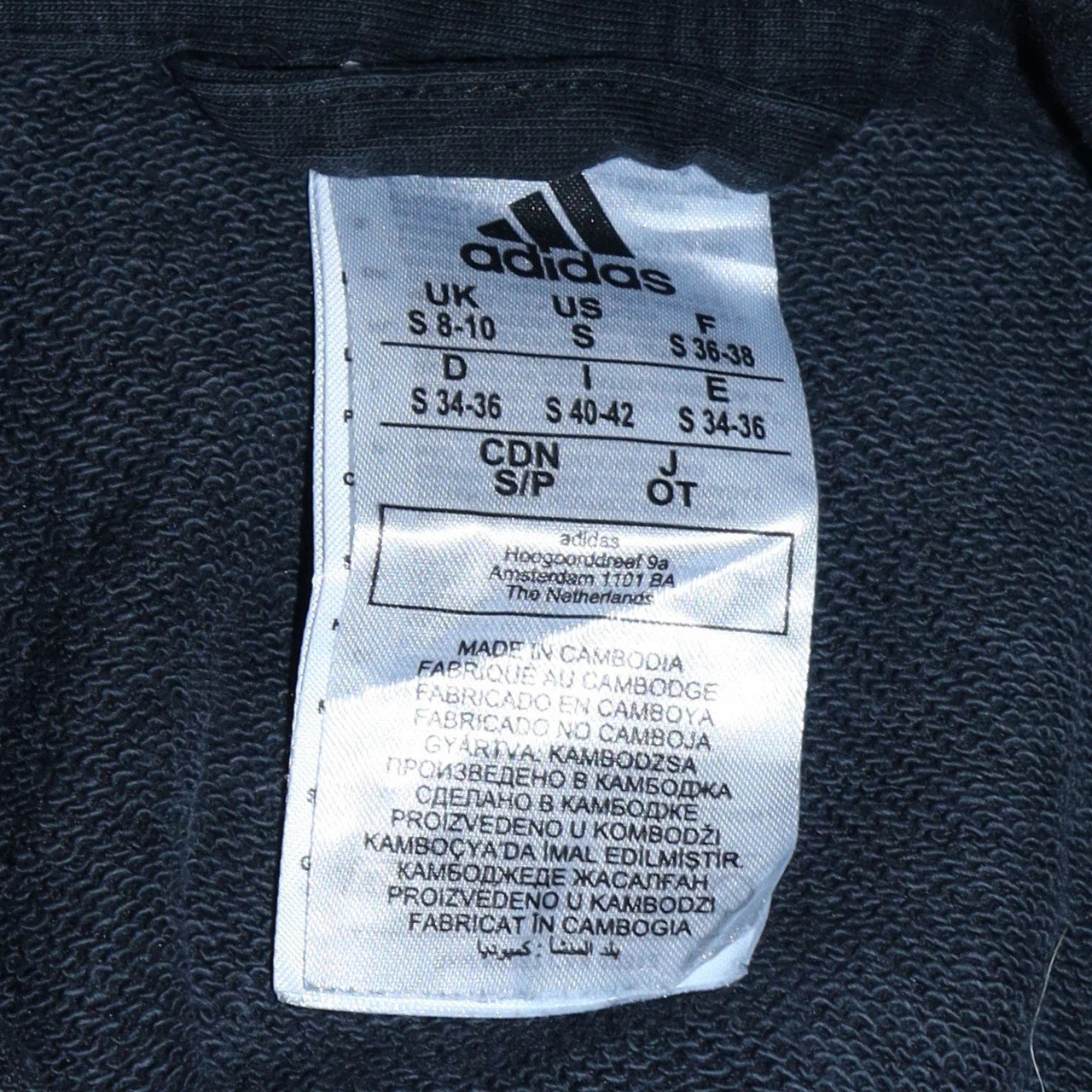 Adidas Women's Black Full Zip Hoodie Size Small UK 8-10 Cotton Blend - Image 5