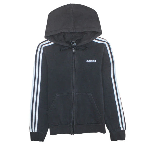 Adidas Women's Black Full Zip Hoodie Small Hooded Sweatshirt