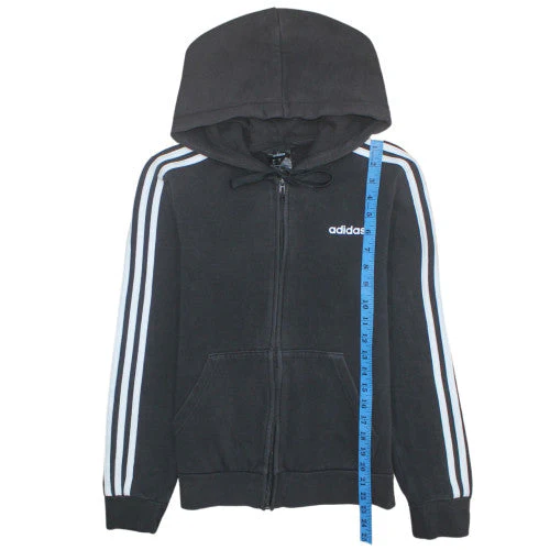 Adidas Women's Black Full Zip Hoodie Small Hooded Sweatshirt - Image 3