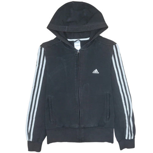 Adidas Womens Black Full Zip Hoodie Sweatshirt Size M