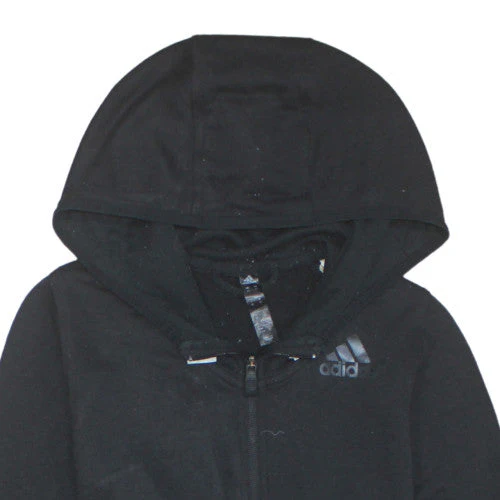 Adidas Womens Black Full Zip Hoodie XS Hooded Sweatshirt Casual - Image 8