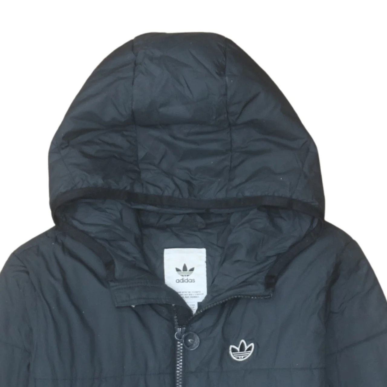 Adidas Women's Black Hooded Puffer Jacket Size 10 - Image 8