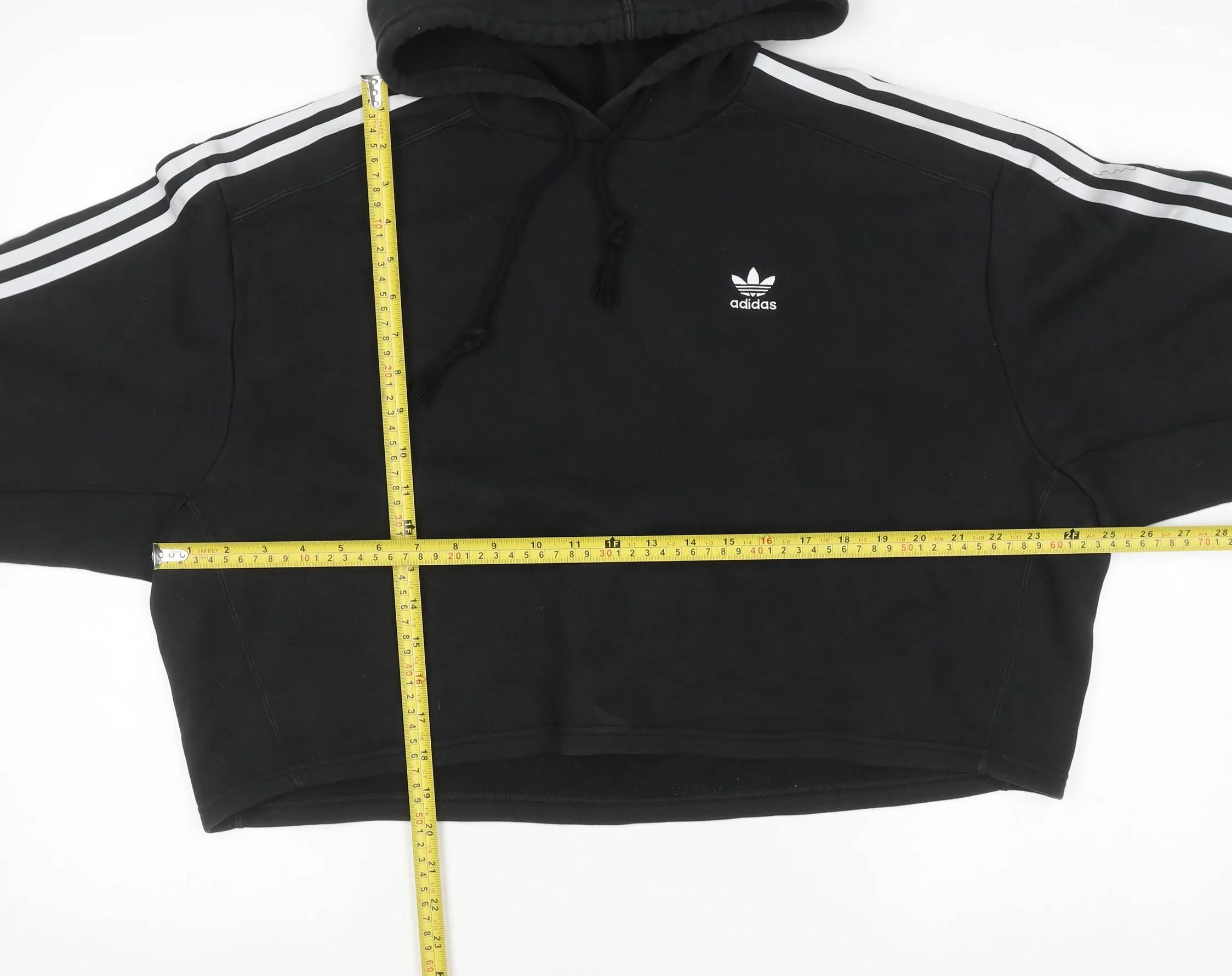 Adidas Womens Black Hoodie Size 10 Drawstring Hooded Sweatshirt - Image 2
