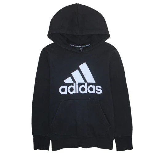 Adidas Womens Black Hoodie UK 12-14 Pullover Long Sleeve Logo Sweatshirt