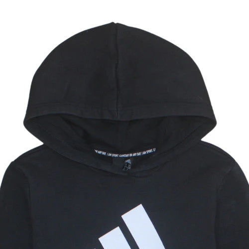 Adidas Womens Black Hoodie UK 12-14 Pullover Long Sleeve Logo Sweatshirt - Image 8
