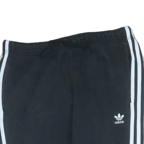 Adidas Womens Black Jogger Trousers Size 12 Logo Stripe - Image 6