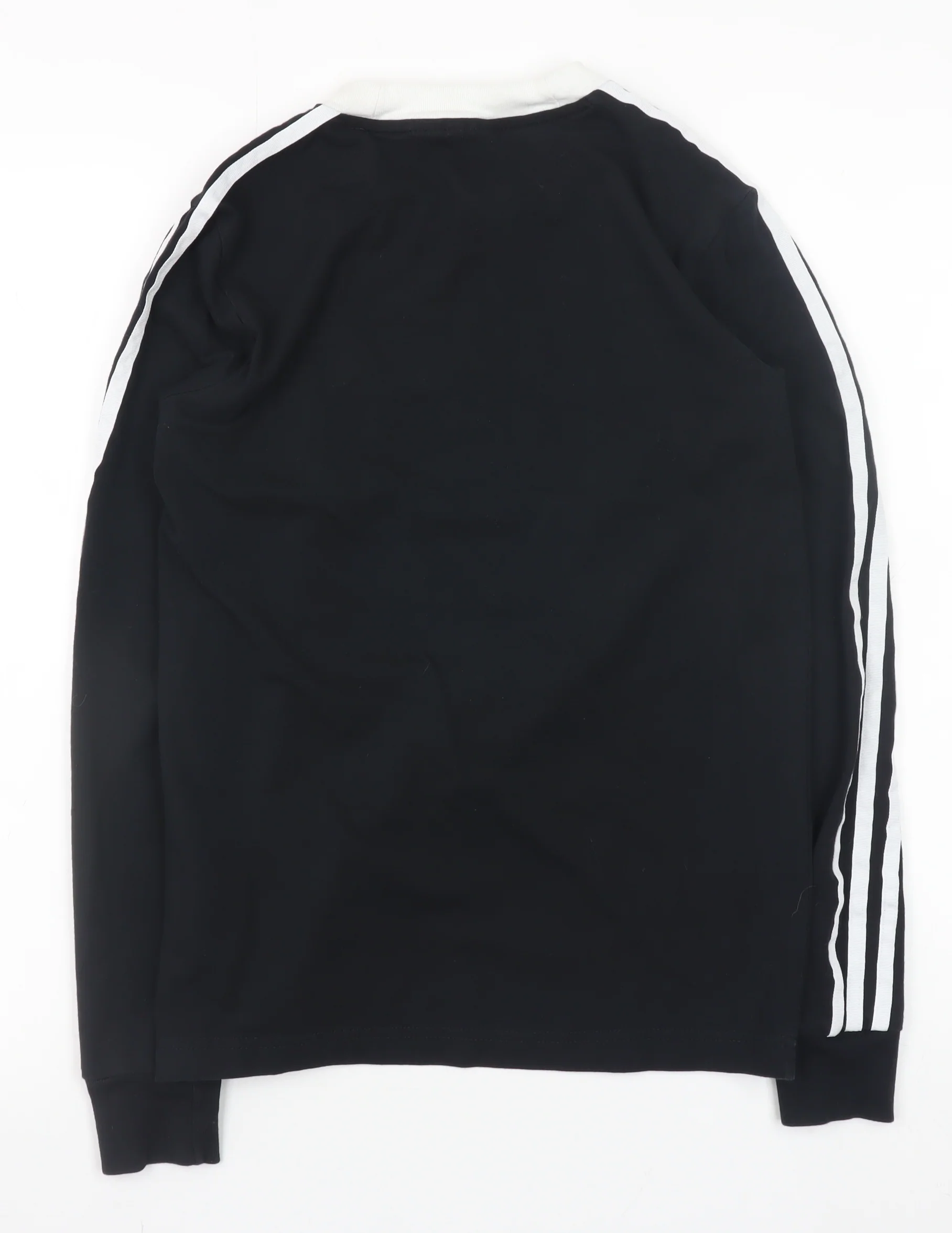 Adidas Women's Black Long Sleeve 3-Stripes Crew Neck T-Shirt XS - Image 3