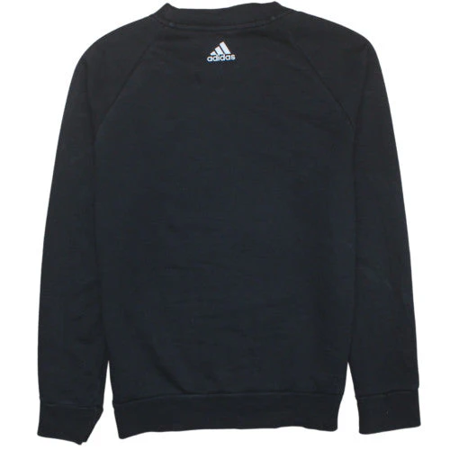 Adidas Womens Black Medium Pullover Sweatshirt Crew Neck Logo Print - Image 4