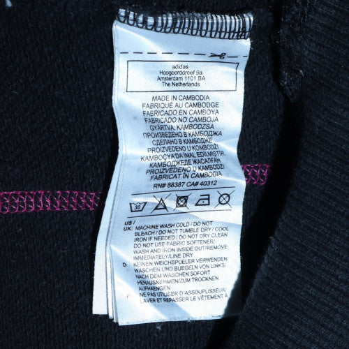 Adidas Womens Black Pink Colourblock Sweatshirt Size 8 Crew Neck Logo Jumper - Image 6