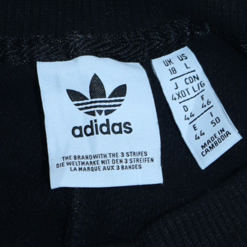 Adidas Womens Black Pink Logo Crew Neck Sweatshirt Size L 18 - Image 5