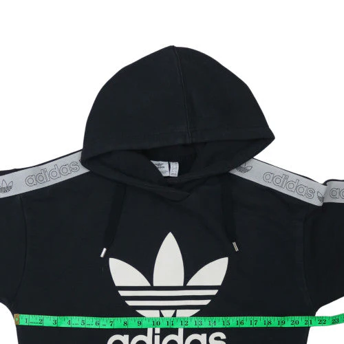 Adidas Womens Black Pullover Hoodie UK 10 with Logo Trim Detail - Image 2