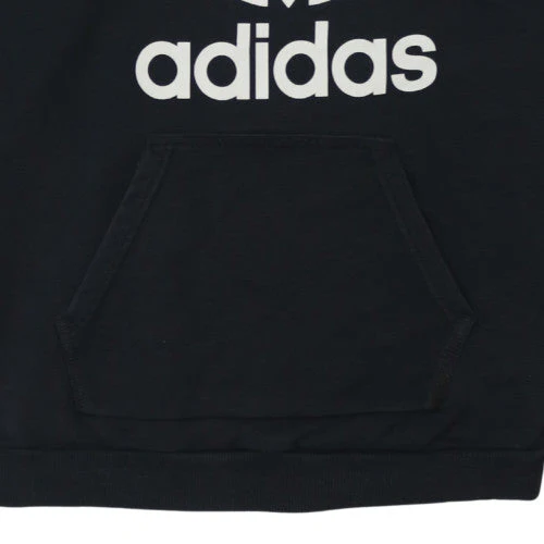 Adidas Womens Black Pullover Hoodie UK 10 with Logo Trim Detail - Image 7