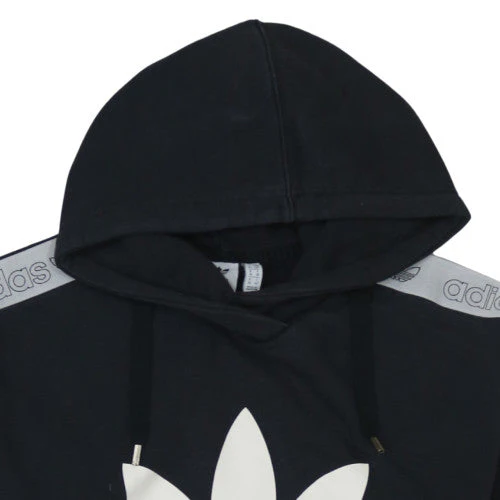 Adidas Womens Black Pullover Hoodie UK 10 with Logo Trim Detail - Image 8
